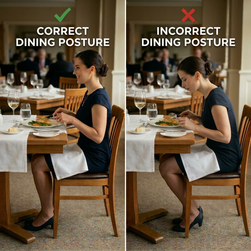 Proper vs Improper Dining Posture